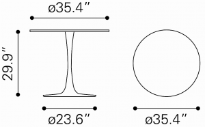 Zuo 101568 Opus Dining Table White  Gold