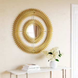 Zuo A12212 Zeus Round Mirror Gold