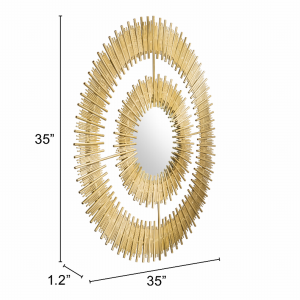 Zuo A12212 Zeus Round Mirror Gold