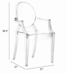 Zuo 106104 Anime Dining Chair (set Of 4) Transparent