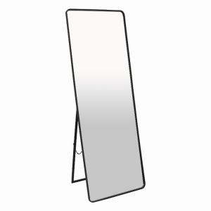 Plutus PBTH94508 Floor Mirror In Black Metal