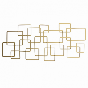 Plutus PBTH94432 Geometric Wall Decor In Gold Metal