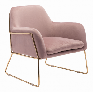 Zuo 101113 Nadir Arm Chair Pink  Gold