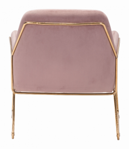 Zuo 101113 Nadir Arm Chair Pink  Gold