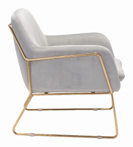 Zuo 101115 Nadir Arm Chair Gray  Gold