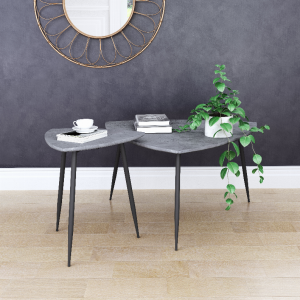 Zuo 101883 Set Of 2 Normandy Accent Tables Gray