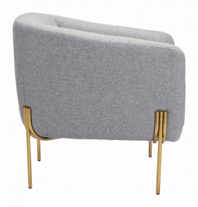 Zuo 101259 Micaela Arm Chair Gray  Gold