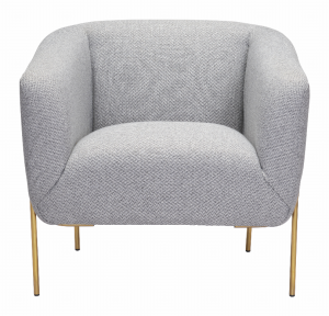 Zuo 101259 Micaela Arm Chair Gray  Gold