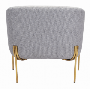 Zuo 101259 Micaela Arm Chair Gray  Gold