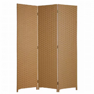 Homeroots.co 274892 1 X 54 X 72 Light Brown Wood  3 Panel Screen