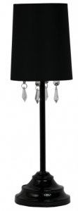 All LT3018-BLK Simple Designs 		Table Lamp With Fabric Shade And Hangi