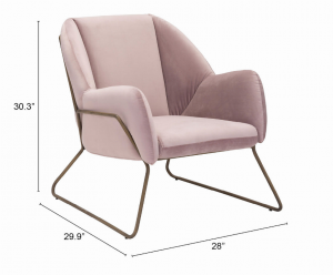 Zuo 101154 Stanza Arm Chair Pink