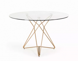 Homeroots.co 283104 30 Glass And Steel Round Dining Table