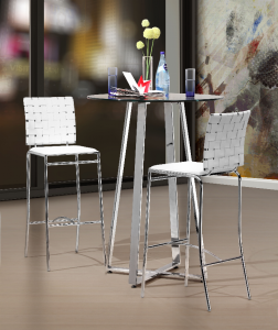 Zuo 333071 Criss Cross Bar Chair (set Of 2) White