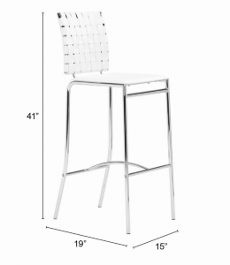 Zuo 333071 Criss Cross Bar Chair (set Of 2) White