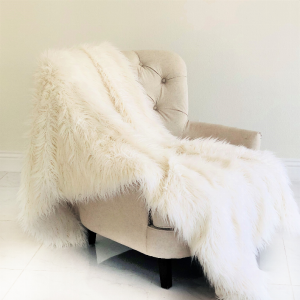 Plutus PBSF1433-80x110T Plutus Off-white Mongolian Faux Fur Luxury Thr