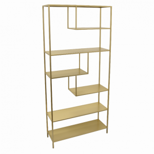 Plutus PBTH93337 Metal Shelving Unit - Gold In Gold Metal