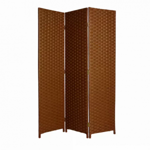 Homeroots.co 274891 1 X 54 X 72 Dark Brown Wood  3 Panel Screen