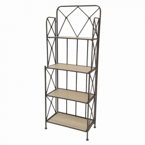 Plutus PBTH94543 Rust Color Metal Framed Shelving Unit In Brown Metal