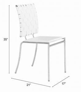 Zuo 333011 Criss Cross Dining Chair (set Of 4) White