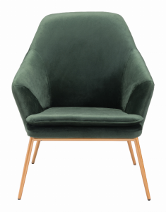 Zuo 101149 Debonair Arm Chair Green  Gold