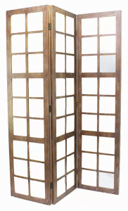 Homeroots.co 277090 1 X 63 X 84 Brown Wood Mirror  Screen