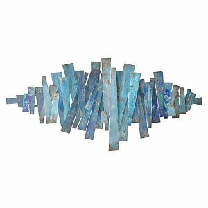 Plutus PBTH92476 Wall Decor In Blue Metal