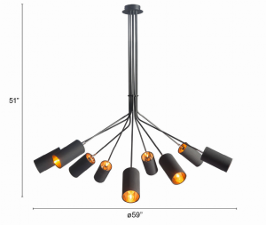 Zuo 50214 Ambition Ceiling Lamp Black