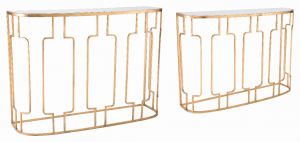 Zuo A10780 Set Of 2 Roma Console Tables Gold