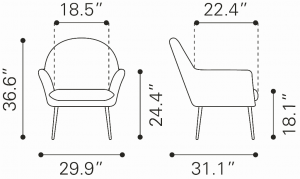 Zuo 109047 Alexandria Accent Chair Yellow