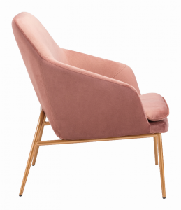 Zuo 101148 Debonair Arm Chair Pink  Gold