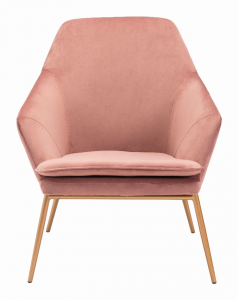 Zuo 101148 Debonair Arm Chair Pink  Gold