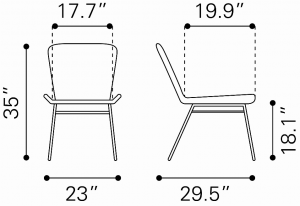 Zuo 703946 Lorena Dining Chair (set Of 2) Black