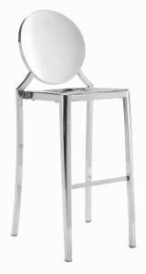 Zuo 100552 Eclipse Bar Chair (set Of 2) Stainless Steel