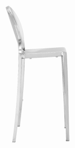 Zuo 100552 Eclipse Bar Chair (set Of 2) Stainless Steel