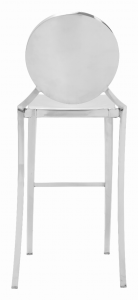 Zuo 100552 Eclipse Bar Chair (set Of 2) Stainless Steel