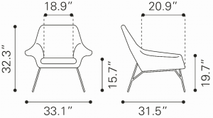 Zuo 109242 Javier Accent Chair White