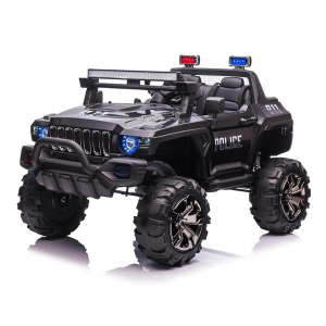 Dti QLS618_black 12v Police Truck Ride On 2 Seater With Parental Remot