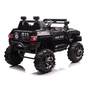 Dti QLS618_black 12v Police Truck Ride On 2 Seater With Parental Remot