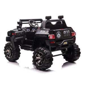 Dti QLS618_black 12v Police Truck Ride On 2 Seater With Parental Remot