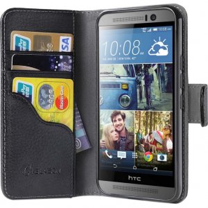 I M9-LB-BLACK Htc One M9 Wallet Case - Black