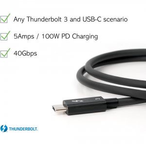 Plugable TBT3-40G80CM Plugable Thunderbolt 3 Cable 40gbps, .8m