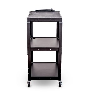 Luxor AVJ42 Adjustable Height Black Metal Av Cart