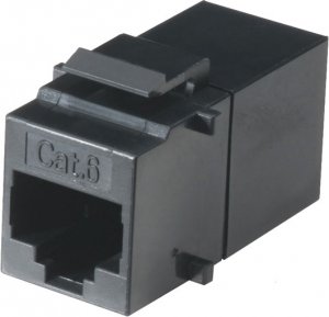 Black FM692 Cat6 Keystone Feed-through Straight-pinn