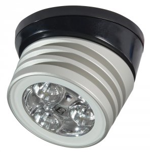 Lumitec 101326 Zephyr Led Spreader-deck Light -brushed, Black Base - W