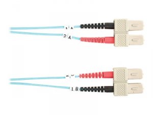 Black FO10G-002M-SCSC Fiber Patch Cable 2m 10 Gig Sc To Sc Aqu