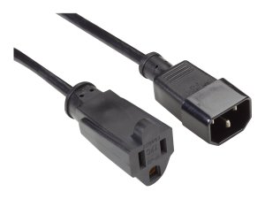 Black EPXR15 Pc Adapter Cord Nema 5-15r To Iec-60320-c14 1-ft. 0.3-m