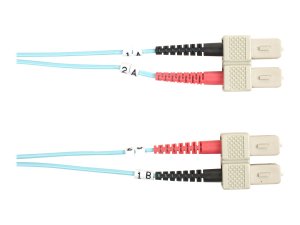 Black FO10G-001M-SCSC Fiber Patch Cable 1m 10 Gig Sc To Sc Aqu