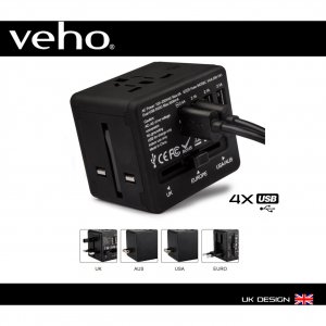 Veho VAA-200-TA1 Ta-1 Universal 4-port Usb 5v