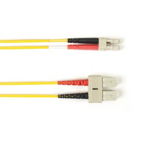 Black FOCMRSM-015M-SCLC-YL Os2 9-micron Single-mode Fiber Optic Patch 